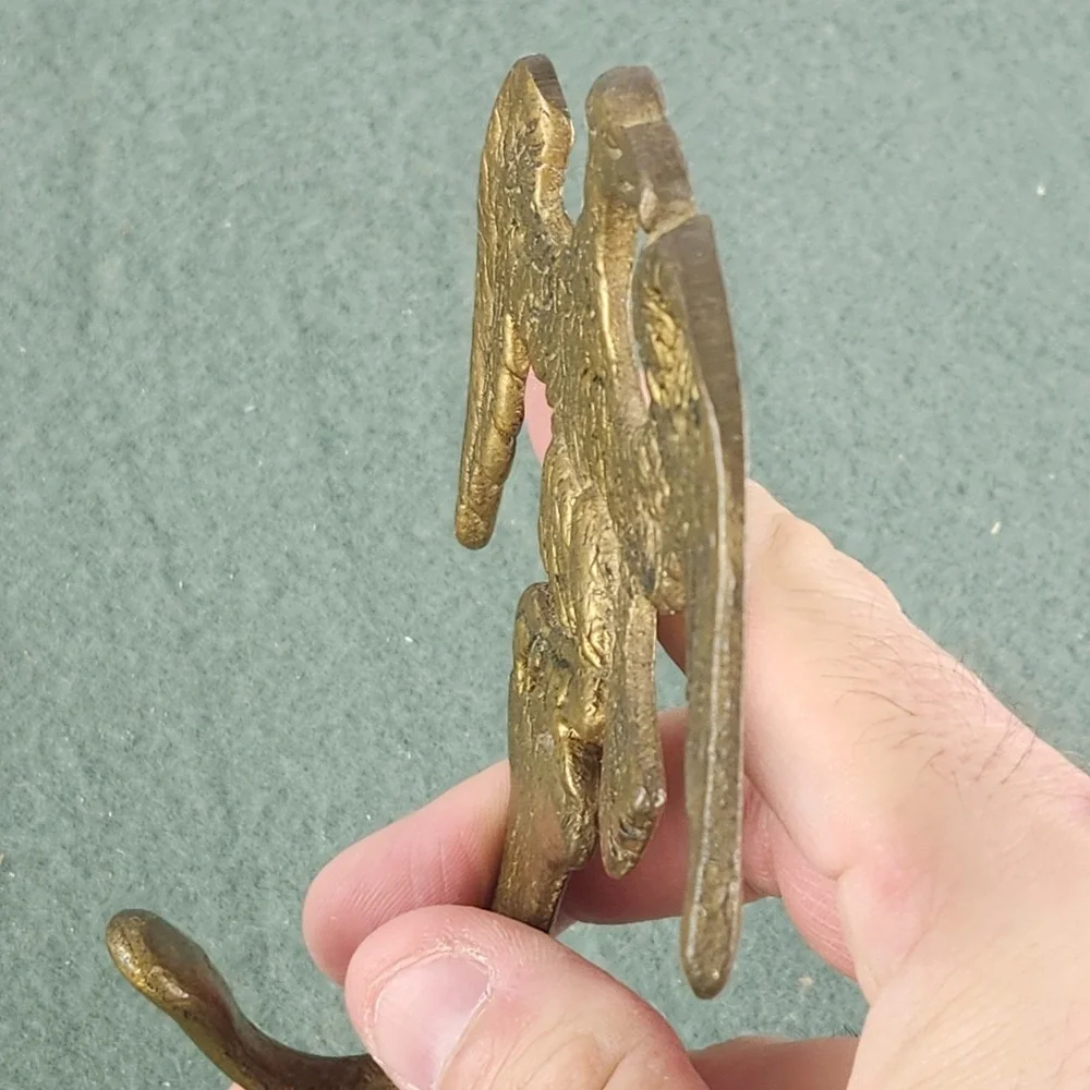 Vintage Solid Brass Eagle Wall Mount Coat Hat Hook